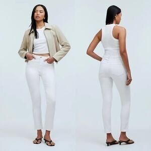 madewell stovepipe jeans pure white no664 women size 27